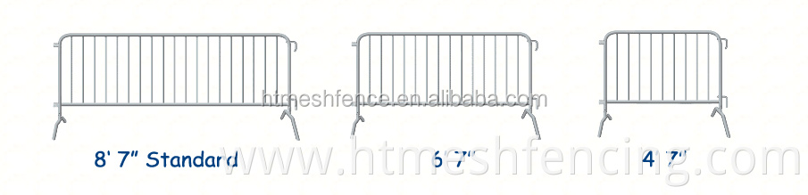 2m Loose Leg Galvanised Crowd Control Barrier/Safety Removable Loose foot Pedestrian Barriers